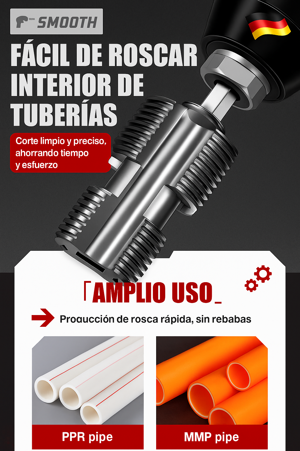 🔩 ROSCADO PERFECTO PVC/PPR — SET x2 (½ y ¾)– VoImportperu.com